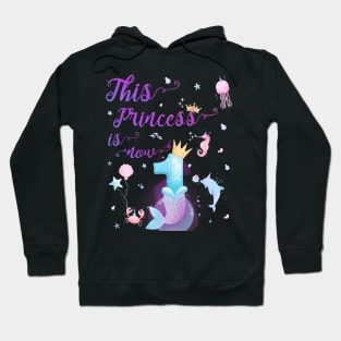 This Princess Is Now One Year Old 1st Cute Girl Birthday Hoodie